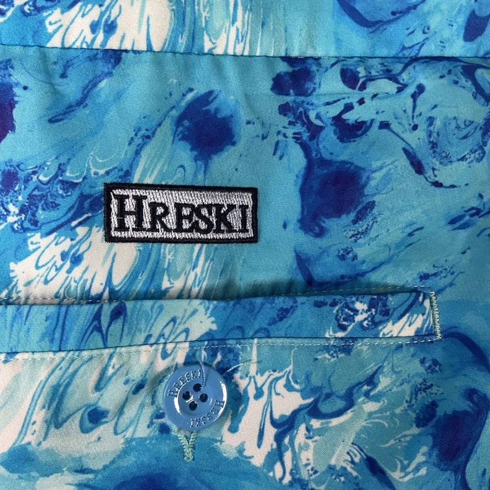 Hreski Golf Pants Mens 36W 32L Blue White Marble Swirl Performance Trousers